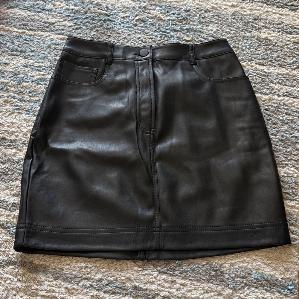 Express- Black Faux Leather Mini Skirt